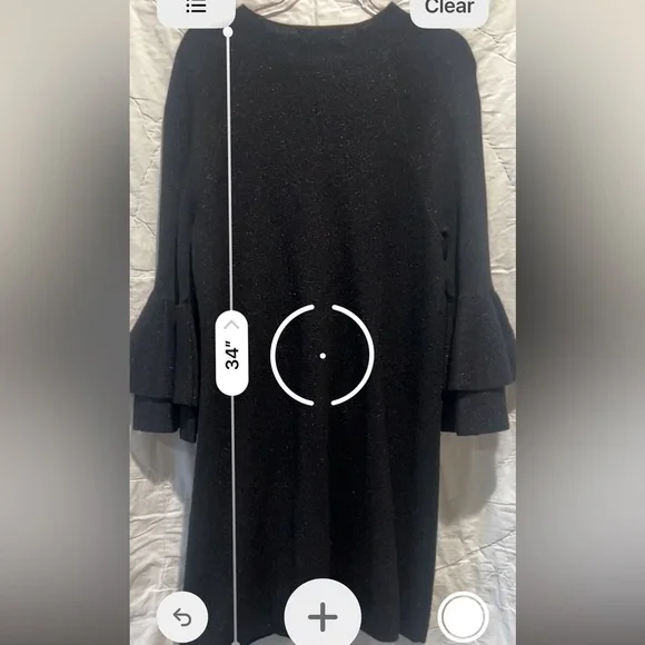 Anthropologie Claudette Black Ruffled Sweater Dress Sz:M - Picture 14 of 14